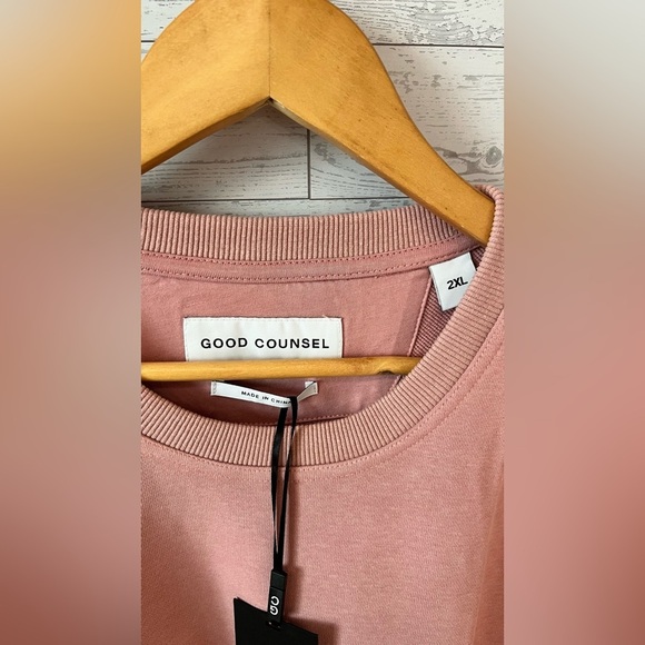 Good Counsel Men's 2XL King Crewneck Long Sleeve With Zips Sweater Pink - Picture 5 of 7